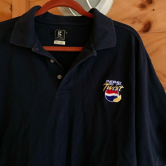 Gear For Sports Shirts Vintage Navy Blue Gear For Sports Polo Pepsi